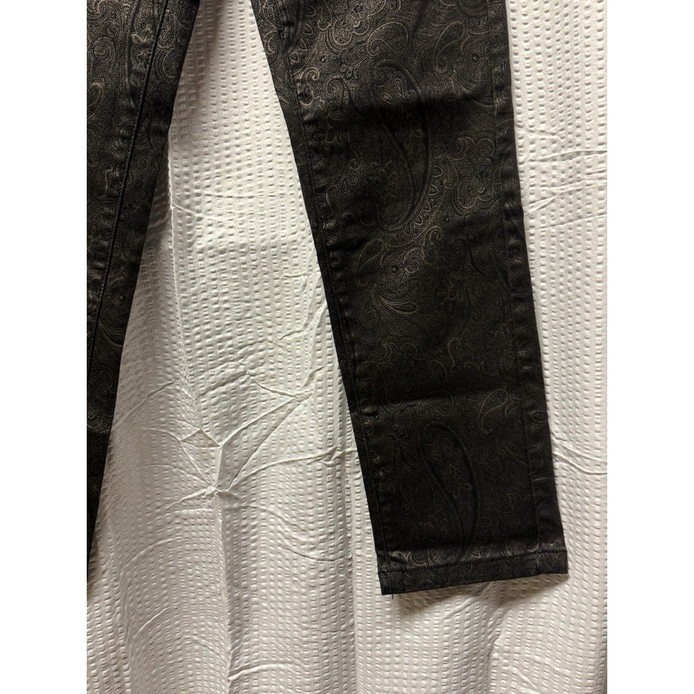 Monroe & Main Black‎ and Gold Paisley Print Women's Pants Size 6 NWOT Gothcore - Picture 4 of 12